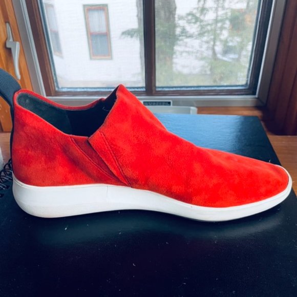 Via Spiga Marlow Red Suede Slip-on Sneakers/Ankle Shoes - Women's 7.5. - Picture 11 of 11